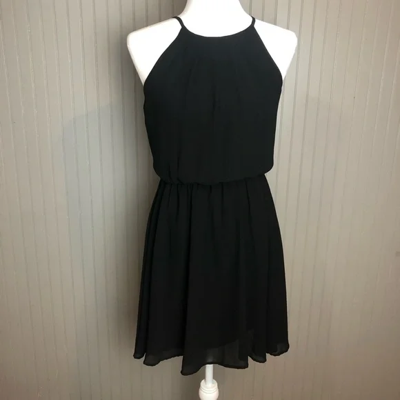 lush skater dress Lush Navy Floral Long Sleeve Skater Dress Size Small
